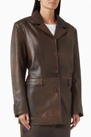 Oversized Blazer in Leather
