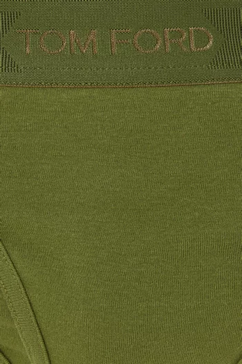 Logo Waistband Briefs in Stretch Cotton