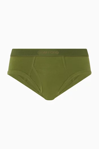 Logo Waistband Briefs in Stretch Cotton