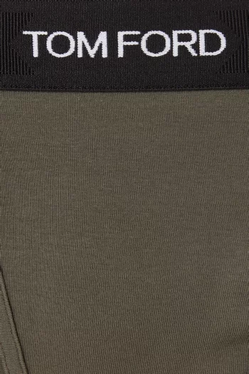 Logo Waistband Boxer Briefs in Stretch Cotton