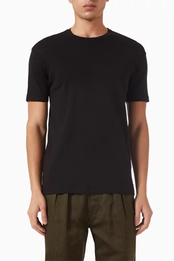 Perforated Ribbed T-shirt in Cotton-silk