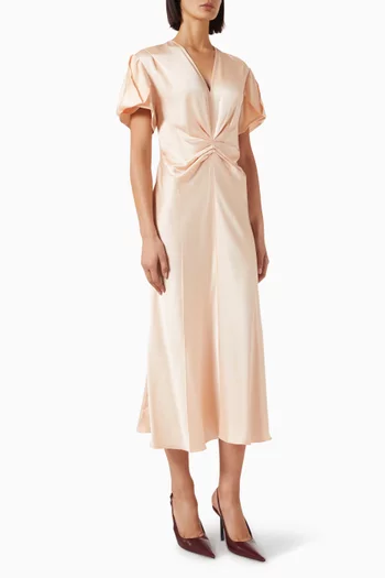 Eve Midi Dress in Satin