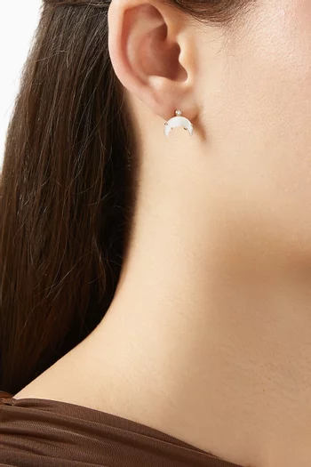 Moon Stone Diamond Earrings in 18kt Gold