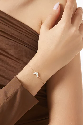 Moon Stone Diamond Bracelet in 18kt Gold