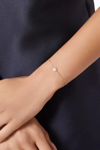 Heart Diamond Bracelet in 18kt Gold