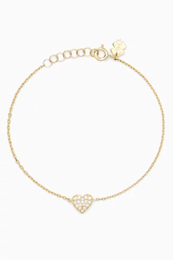 Heart Diamond Bracelet in 18kt Gold