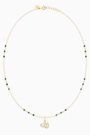 Allah Diamond Charm Choker in 18kt Gold
