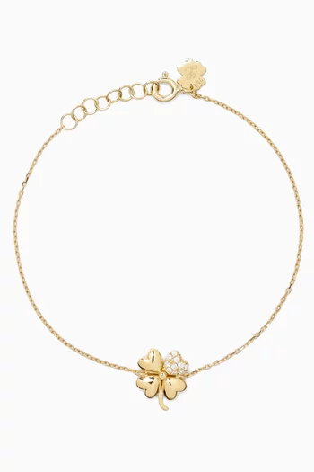 Oh Clover Diamond Bracelet in 18kt Gold