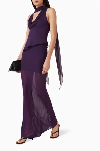 Diosa Cowl-neck Top in Georgette