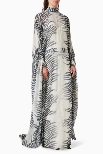Nila Zebra-print Gown in Chiffon