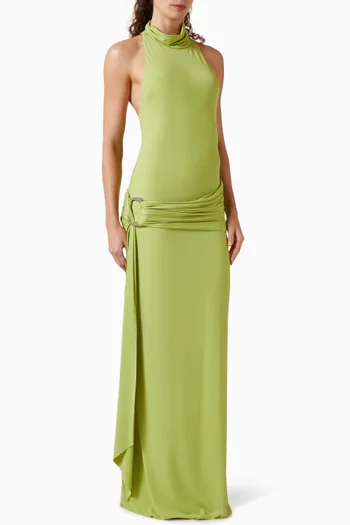 Aidana Gathered-waist Dress in Jersey
