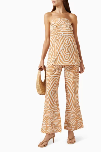 Zebra-print Shell Tunic & Pants Set