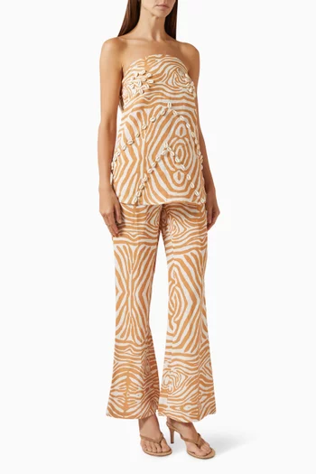 Zebra-print Shell Tunic & Pants Set
