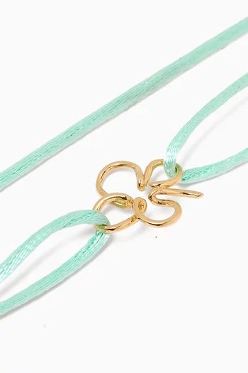Clover Charm Cord Bracelet in 18kt Gold
