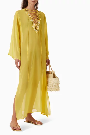 Lace-up Sequin Kaftan