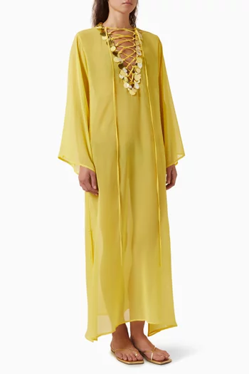 Lace-up Sequin Kaftan