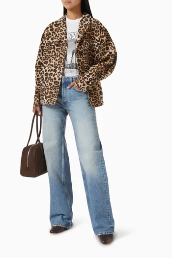 Flynn Leopard-print Jacket in Cotton Blend