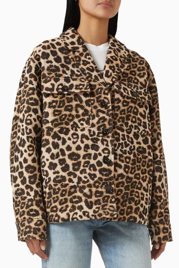 Flynn Leopard-print Jacket in Cotton Blend