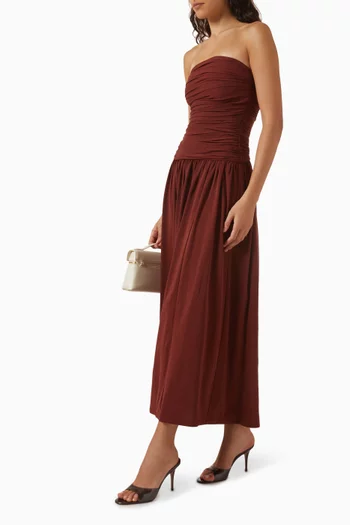 Shari Strapless Bandeau Midi Dress