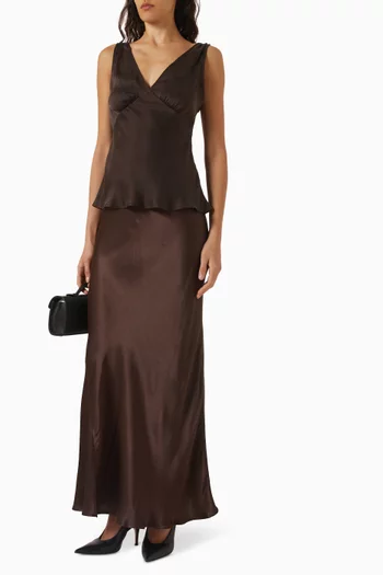 Charli Maxi Skirt in Satin