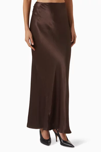 Charli Maxi Skirt in Satin