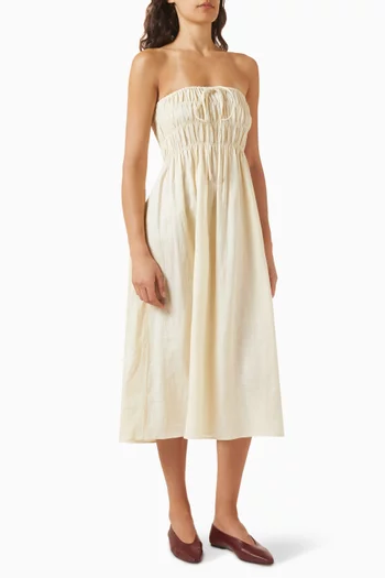 Maia Shirred Midi Dress