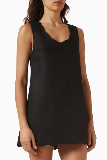 Lela Sleeveless Mini Dress in Linen