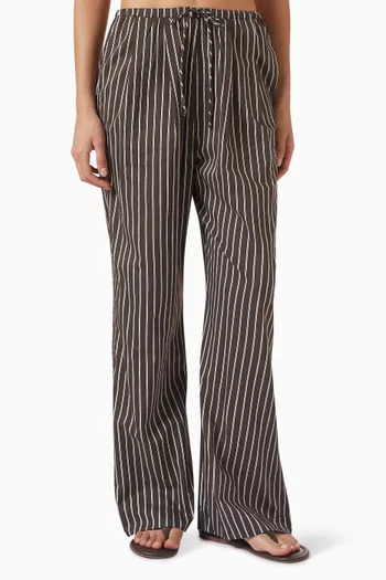 Sable Striped Pants in Silk-blend