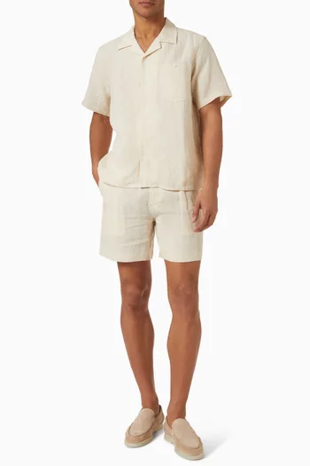 Pleated Tailored Shorts in Linen