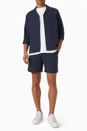 Pleated Tailored Shorts in Linen