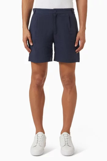 Pleated Tailored Shorts in Linen