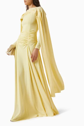 Gathered Cape Gown