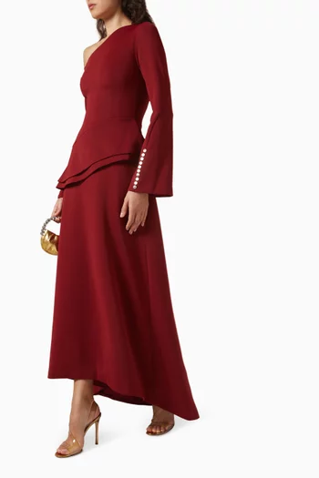 One-shoulder Peplum Dress