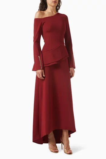 One-shoulder Peplum Dress