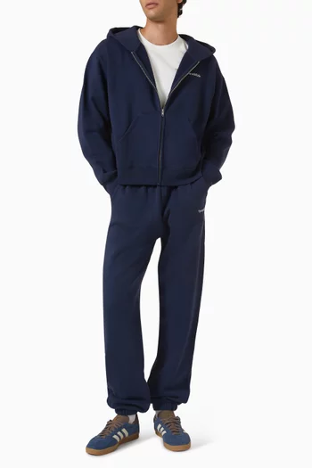 Serif Logo Zip Hoodie in Cotton