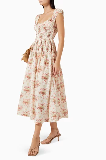 Emilienne Midi Dress in Cotton