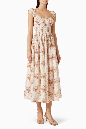 Emilienne Midi Dress in Cotton