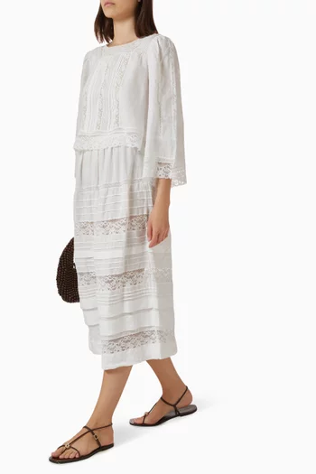 Sidra Midi Skirt in Ramie