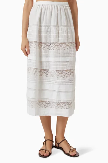 Sidra Midi Skirt in Ramie