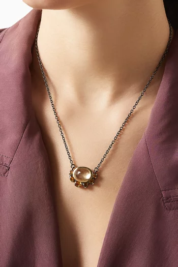 Citrine & Tourmaline Necklace in 10kt Gold