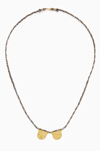 Moon & Star Diamond Necklace in 10kt Gold