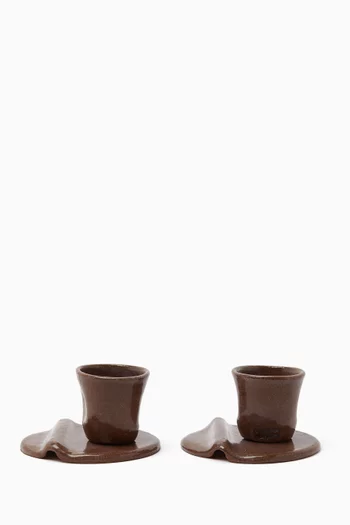 Unda Cup & Saucers, Set of 2