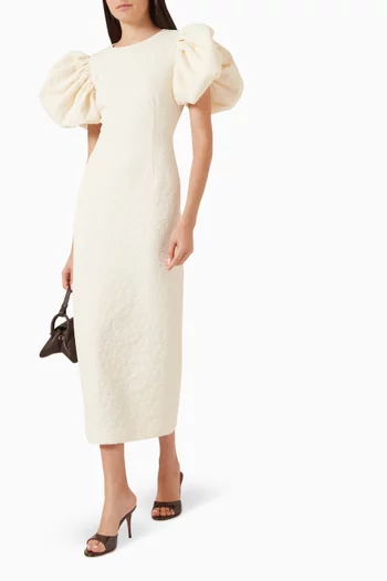 Jacquard Midi Puffy Dress