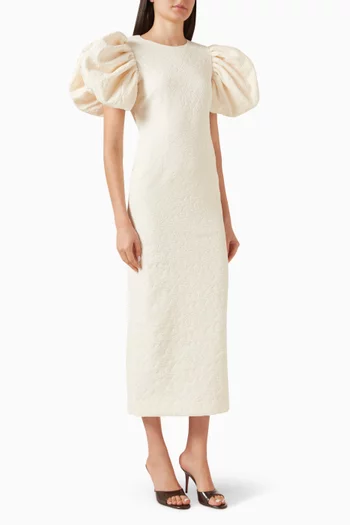 Jacquard Midi Puffy Dress