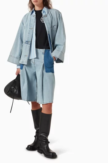 Ghost Patch Bermuda Shorts in Denim