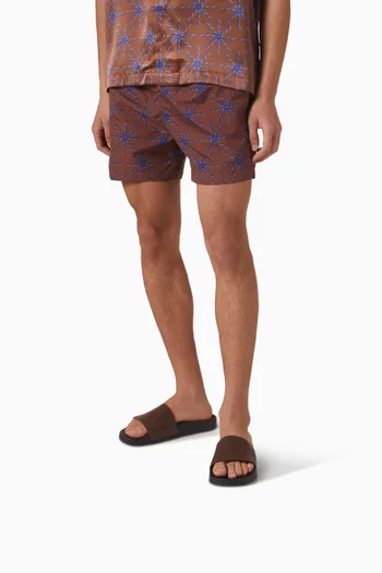 Humberto Wave Print Slides in Leather