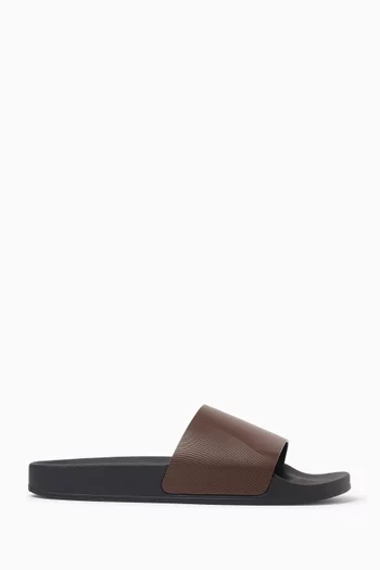 Humberto Wave Print Slides in Leather