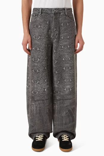 Oversized Snake Jeans in Denim