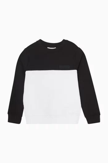 Colour-block Logo Sweatshirt in Cotton