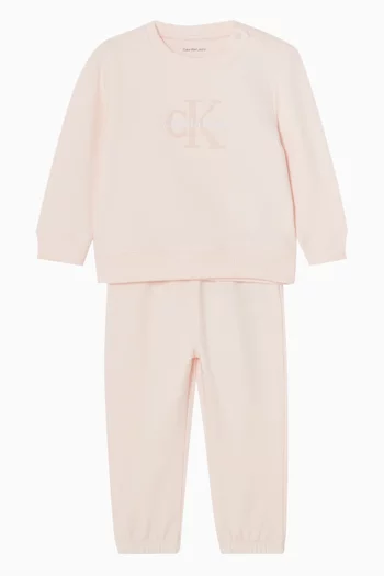 Sweatshirt & Sweatpants Set in Cotton-terry